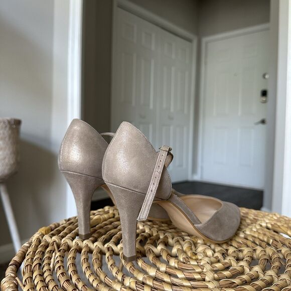 Paul Green d'Orsay Valletta Champagne Metallic Leather Pumps Size 8.5 US 6 UK - Picture 4 of 13